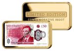 King Charles III £50 Banknote Gold-Plated Ingot