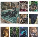 Forest Leopard Close‑Up✨️ Shot Cubes Waterproof Fabric Shower Curtain Multi Size