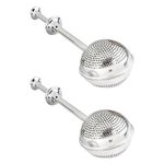 2 Pcs Tea Infuser Stainless Steel Handle Tea Strainer for Loose Tea