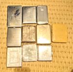 Lot of 10 Plain Metal Pocket/Portable Cigarette Cases, Mixed Silver & Gold Tone