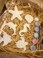 Paint Your Own Sea Animal Craft Kit with Paint Pots & 2 Brushes