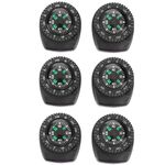 6 Pcs Removable Navigation Wrist Compass Black Wristband Compass  Camping