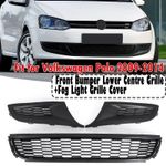 FOR VW POLO 6R FRONT BUMPER LOWER CENTRE GRILLE&FOG LIGHT COVER SET 2009-2014 UK