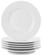4/6 x Orion Tableware White Side Plates Wide Rim Porcelain White Serving Dishes