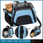 BLUE CAT CARRIER BAG LARGE PORTABLE SOFT FABRIC FOLDING FOR DOG PET PUPPY TRAVEL