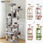 PAWZ Road Large Cat Tree Tower with Big Condo Hammock Scratching Posts and Pads