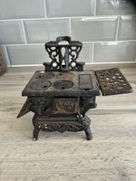 Antique Crescent Cast Iron Miniature Wood Burning Stove