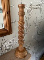 WOOD TWIST TALL CANDLESTICK - GOOD CONDITION O770