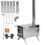 Upgraded Portable Wood Stove for Camping, Compact Tent Stove with Large Firebox