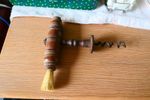 Vintage wooden (keg style) with brush Corkscrew