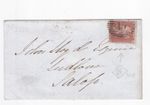 1856 QV 1d PENNY RED STAMP SPIKED ON LONDON '15' COVER TO LUDLOW SHROPSHIRE