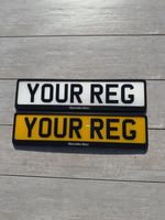 Mercedes Benz Number Plate Frames X2 UK Black White Logo Front Rear Set