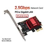2.5GB PCIe Network Card with 1m(39’’) RJ45 Ethernet Patch Cable PCIe to 2.5 Gbit