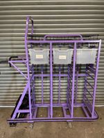 order picking trolley Heavy Duty Warehouse  4 Wheel Steel Frame  8 Shelf Trolley