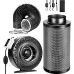 VIVOSUN 8inch Air Filtration Comb, φ20cm 740CFM Inline Fan W/Speed Controller