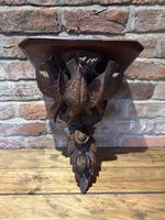 Antique Carved Wood Shelf , Clock Shelf , Austrian . Black forest?