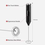 Bonsenkitchen Milk Frother - Handheld,  Milk Foam Maker with Stainless Steel