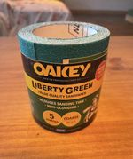 Oakey Liberty Green Sandpaper Roll 5m Coarse 60 Grit  Box Of 10