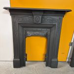 Restored Original Victorian 1880s Cast Iron Bedroom Fireplace / Fire Surround