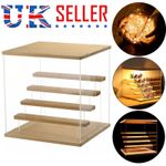 5Tier Clear Acrylic Display Case with Led Light For Collectibles Figures Wood UK