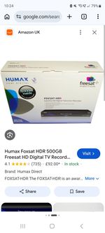 Humax FOXSAT-HDR 500GB HDD Twin Tuner Freesat HD PVR Recorder with remote 
