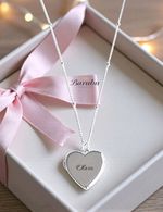 Silver Locket Engraved Necklace Personalised 925 Sterling Silver Locket Necklace