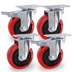 4 X Heavy Duty Double Bearing Braked 100mm Swivel Castor Wheel Trolley 700 Kg