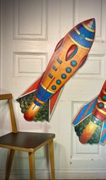 1  Unique Original Survivor Fairground ROCKET Vintage Sign. Funfair Circus.