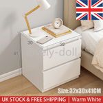 2 Drawer Wooden Bedroom Bedside Cabinet Furniture Storage Nightstand Side Table