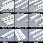 ABS Bar Tube Styrene Plastic Strip/Round/Square/Angles Rod DIY Model Building