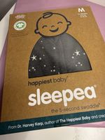 Sleepea Organic Swaddle Sleeping Bag - Medium - 2-4months New In Box Unisex