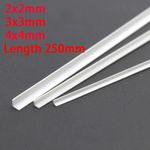 L-Type ABS Bar Tube Styrene Plastic Rod 250mm DIY Model Building 2mm 3mm 4mm
