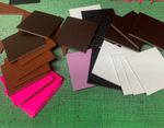 Leather Squares 2 SIZES - 52mm 2” & 62mm  2.44”- 10 Colours Choice of Pack Qty's