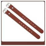 1 Pairs of Leather Basket Straps Leather Straps with Metal Buckle Brown