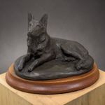 Vintage Alsation German Shepherd Dog TUDOR Bronze Made In Engeland