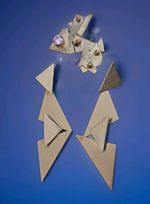 Modernist Silver Tone Set Earrings Great Pin