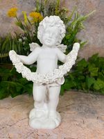 Guardian Angel Figurine Cherub Holding Flowers Statue Ornament Sculpture Gift