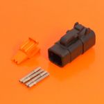 Harley Davidson 74114-98BK OEM Deutsch DTM 06-4S Black 4 Wire MALE Connector Kit