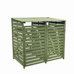 2-Bay Wheelie Bin Storage Unit Outdoor Garden Bin Shed Enclosure
