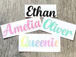 PERSONALISED Vinyl Name Sticker Decal Label Lunchbox Water Bottle School Wedding