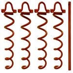 4 x Narrowboat Screw in Spiral Ground Anchor Stakes mooring pegs trampoline tent