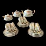 ** JAPANESE SATSUMA ** NIKKO MARK 6 PLACE TEA SET HAND PAINTED GILT