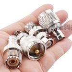 2pcs 50 ohm BNC Male Plug To UHF PL-259 SO239 Female RF Coaxial Adapter