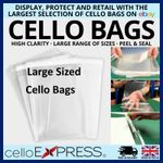 Cellophane Cello Bags for Display Clear Large Prints Mounts - XL Sized Self Seal