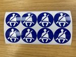 8 x Seatbelt Stickers Bus Coach Self Adhesive 50mm