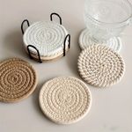 Cup Coasters Set 4pcs Non-Woven Heat Resistant Cup Mat Non-Slip Drink Coaster