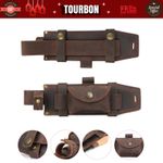 TOURBON Leather Scout Knife Sheath Horizontal/Vertical Belt Knives Holster Hunt