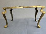 Vintage Solid Brass Footed Trivet Kettle Teapot Stand Pierced Heart Design