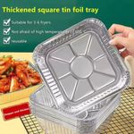 30Pcs Aluminum Foil Baking Tray Disposable Tin Foil Tray Non-Stick Air Fryer Pan