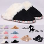 Ladies FUR LINED Slippers Size 3 to 8 UK  WOMENS SLIP ON FAUX SUEDE MULE SLIPPER